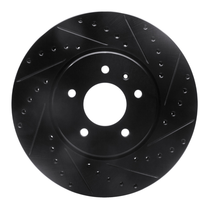 Cadillac STS Brake Rotor (1) - Front Right - R1 Concepts - Drilled & Slotted - Black - `09-`11